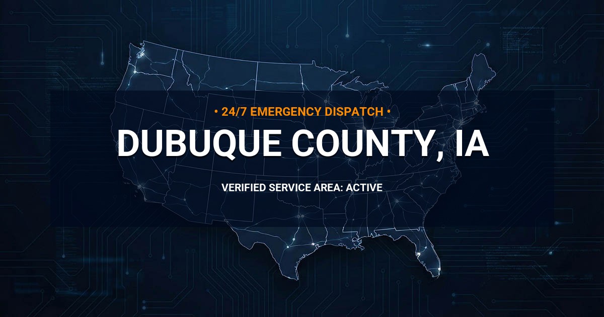 Emergency Plumbing Dispatch Map for Dubuque County Plumbing Logistics