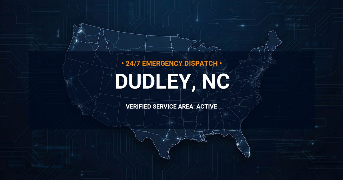 Emergency Plumbing Dispatch Map for Plumbing Services: Dudley, NC