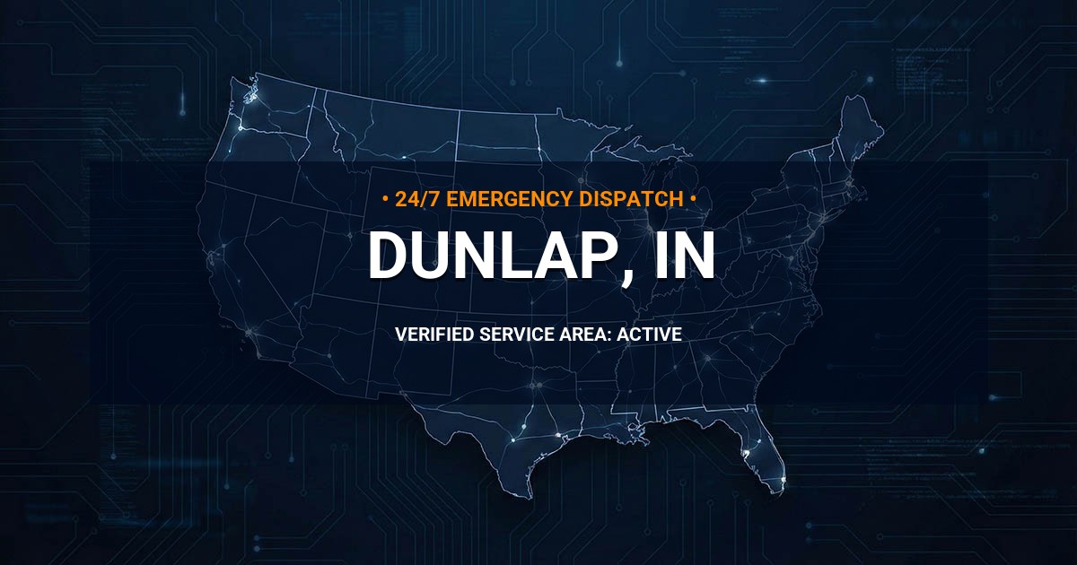 Emergency Plumbing Dispatch Map for Plumbing Services: Dunlap, IN
