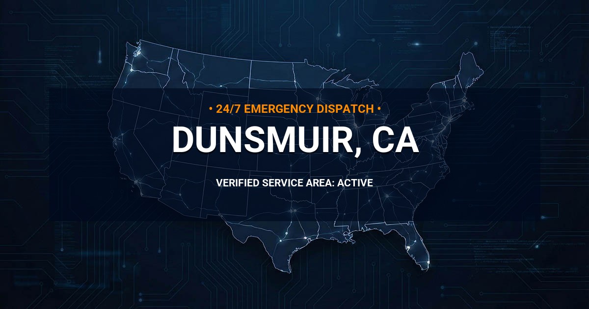 Emergency Plumbing Dispatch Map for Plumbing Services: Dunsmuir, CA