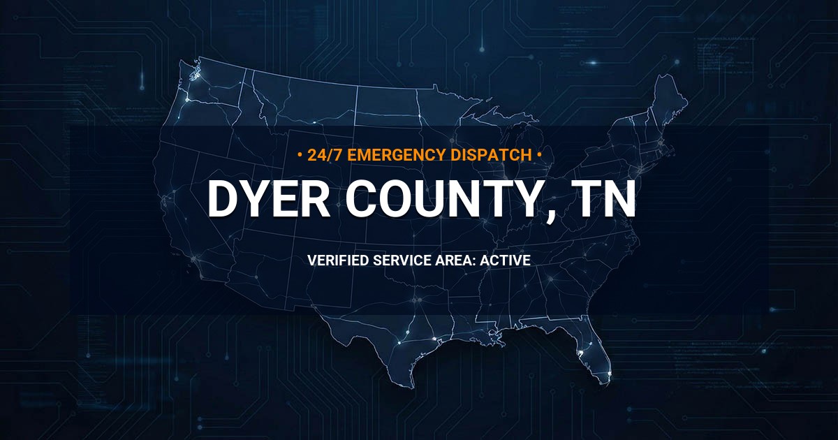 Emergency Plumbing Dispatch Map for Dyer County Plumbing Logistics