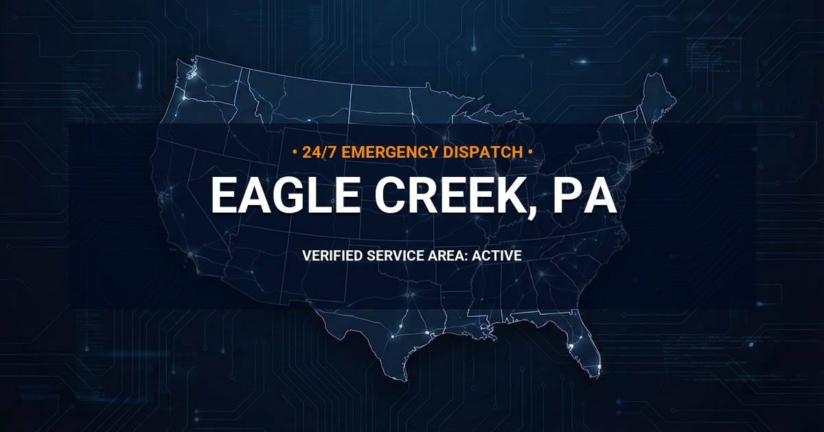 Emergency Plumbing Dispatch Map for Plumbing Services: Eagle Creek, PA