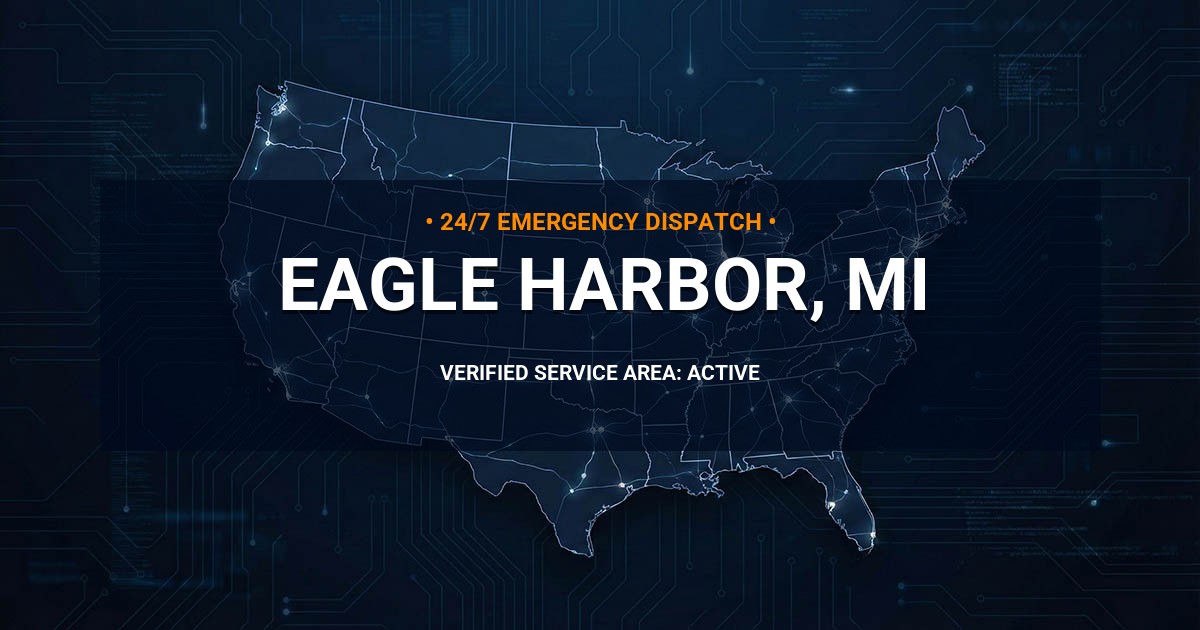 Emergency Plumbing Dispatch Map for Plumbing Services: Eagle Harbor, MI