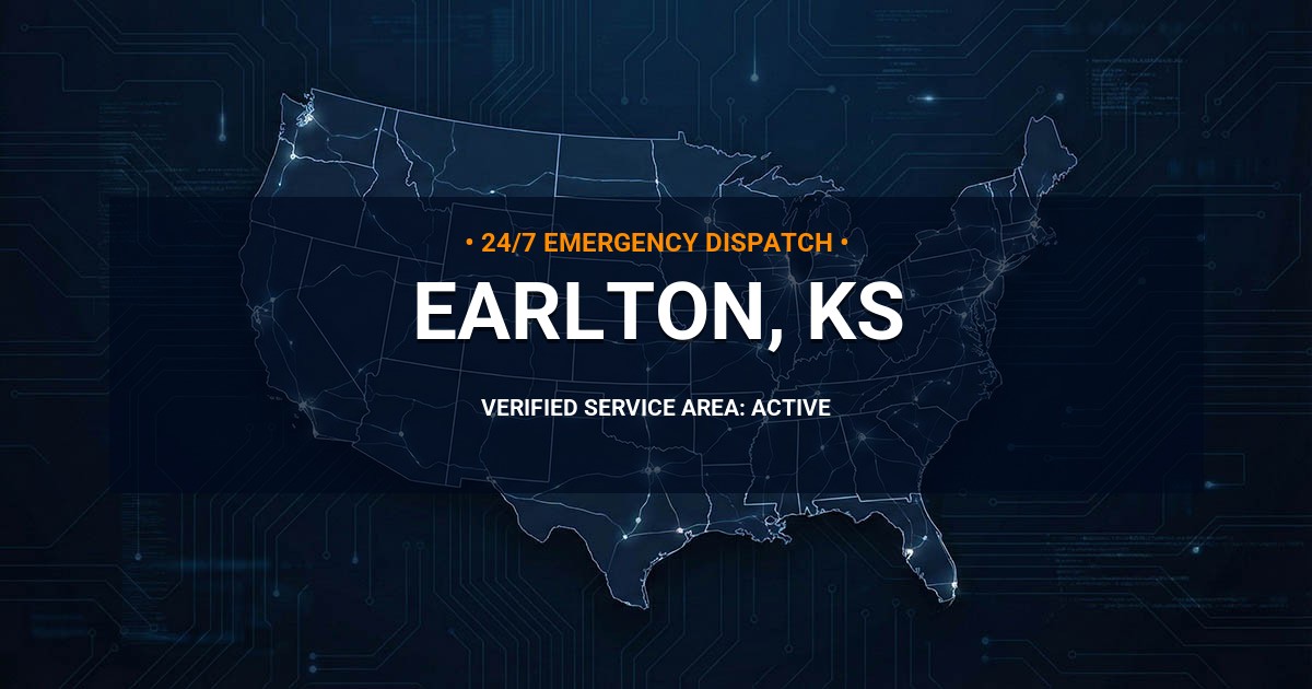 Emergency Plumbing Dispatch Map for Plumbing Services: Earlton, KS