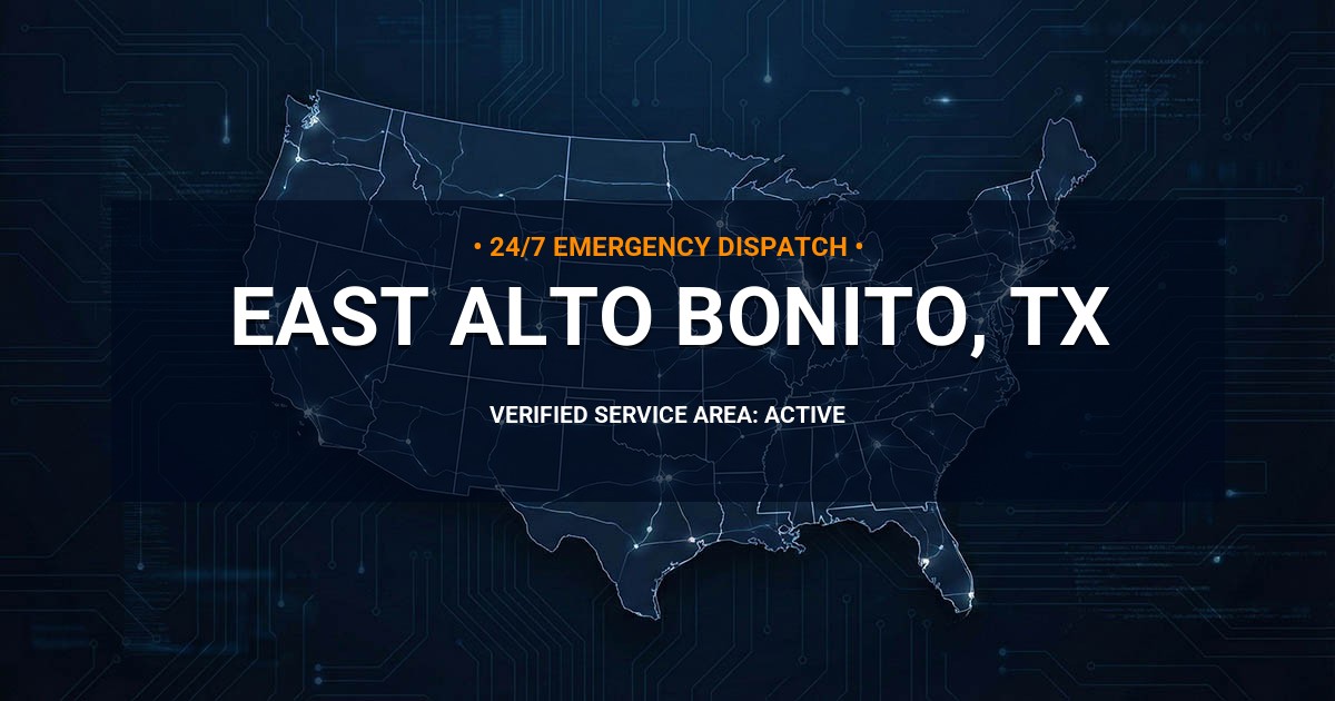 Emergency Plumbing Dispatch Map for Plumbing Services: East Alto Bonito, TX