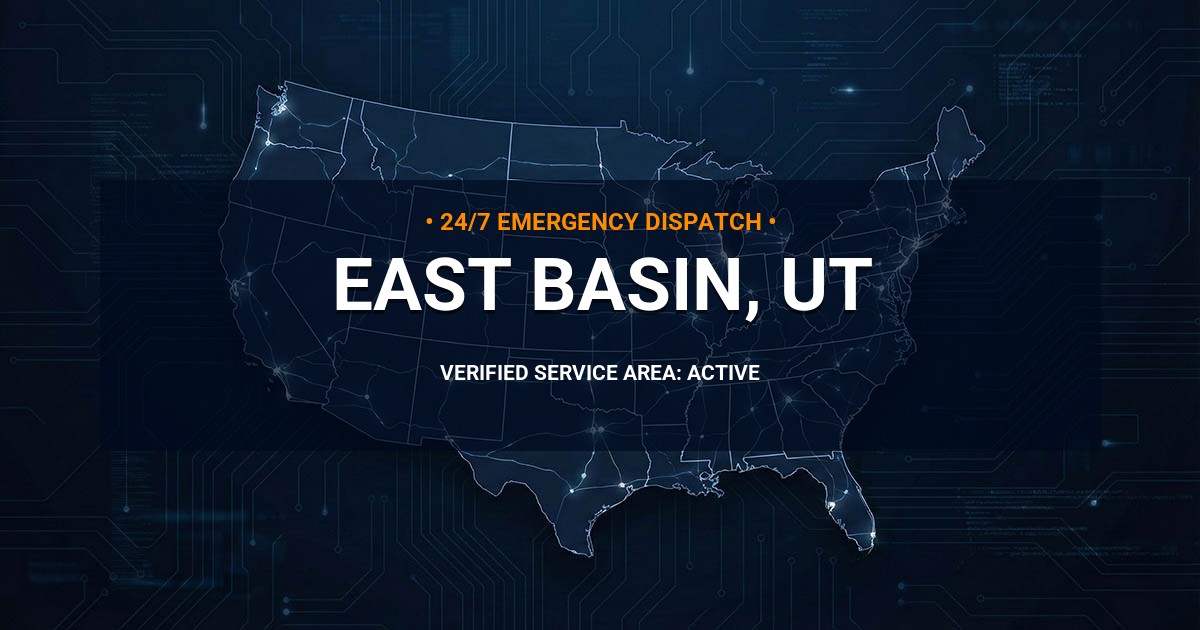 Emergency Plumbing Dispatch Map for Plumbing Services: East Basin, UT