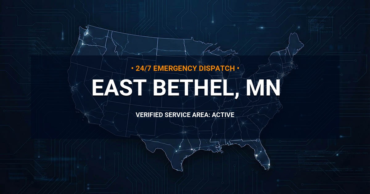 Emergency Plumbing Dispatch Map for Plumbing Services: East Bethel, MN