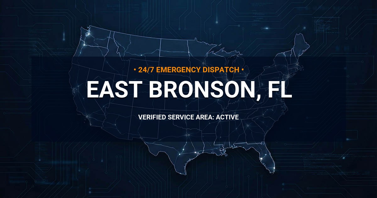 Emergency Plumbing Dispatch Map for Plumbing Services: East Bronson, FL