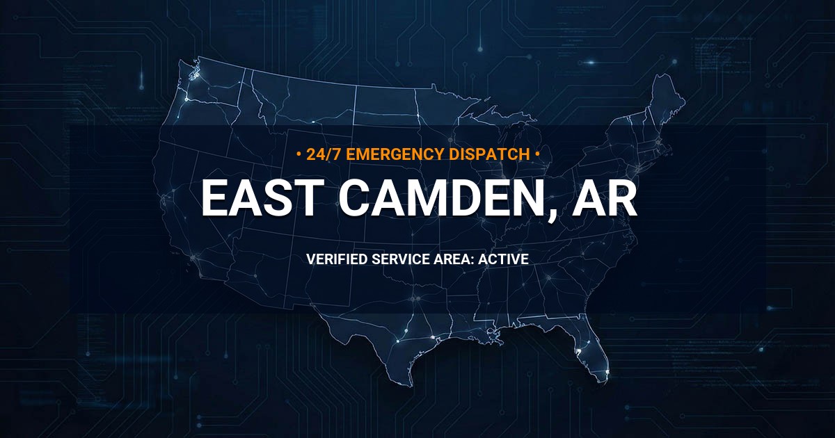 Emergency Plumbing Dispatch Map for Plumbing Services: East Camden, AR