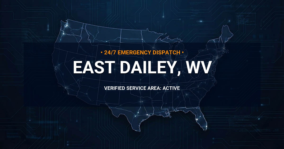 Emergency Plumbing Dispatch Map for Plumbing Services: East Dailey, WV
