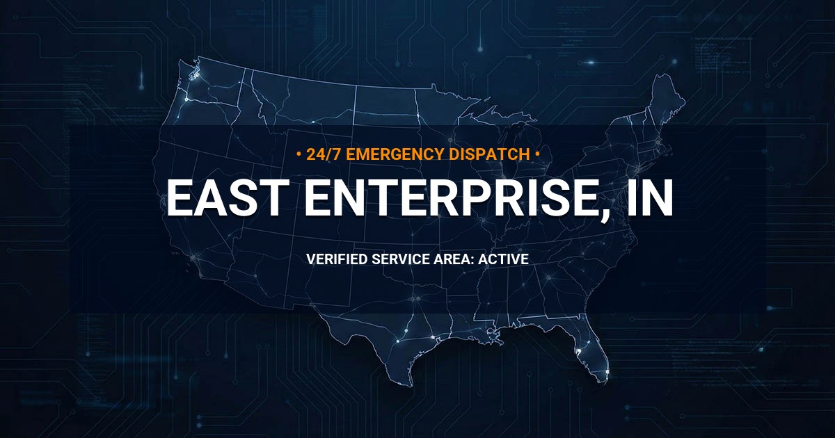 Emergency Plumbing Dispatch Map for Plumbing Services: East Enterprise, IN