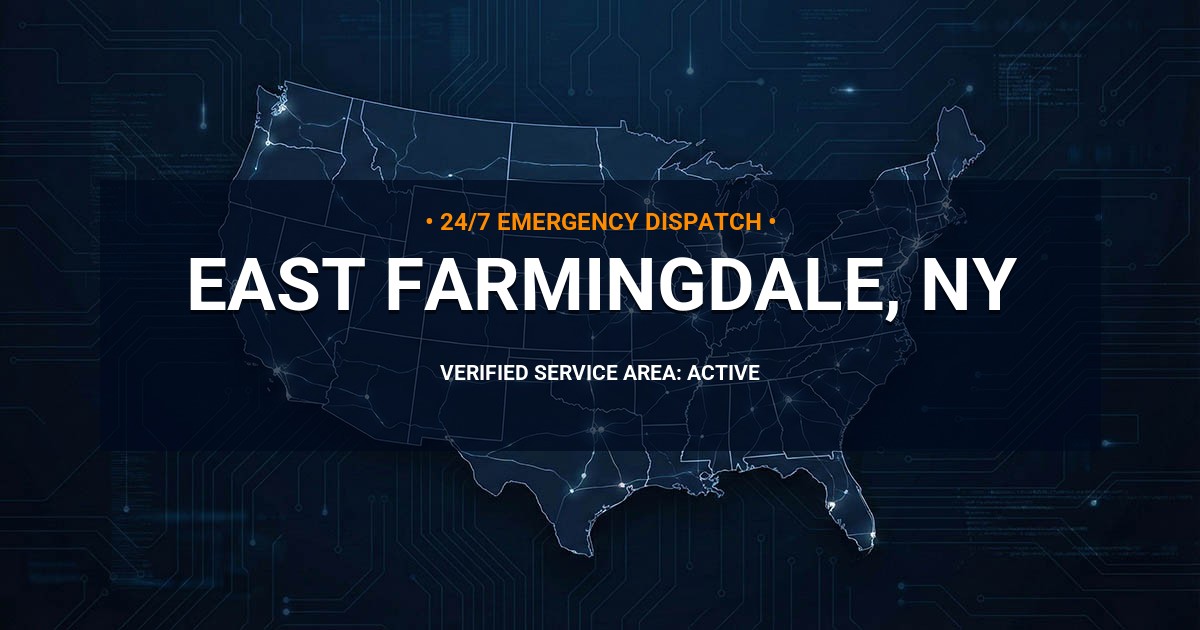 Emergency Plumbing Dispatch Map for Plumbing Services: East Farmingdale, NY