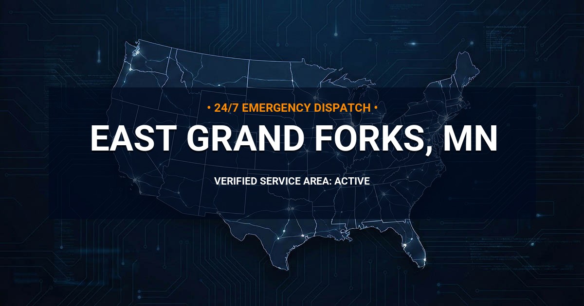 Emergency Plumbing Dispatch Map for Plumbing Services: East Grand Forks, MN