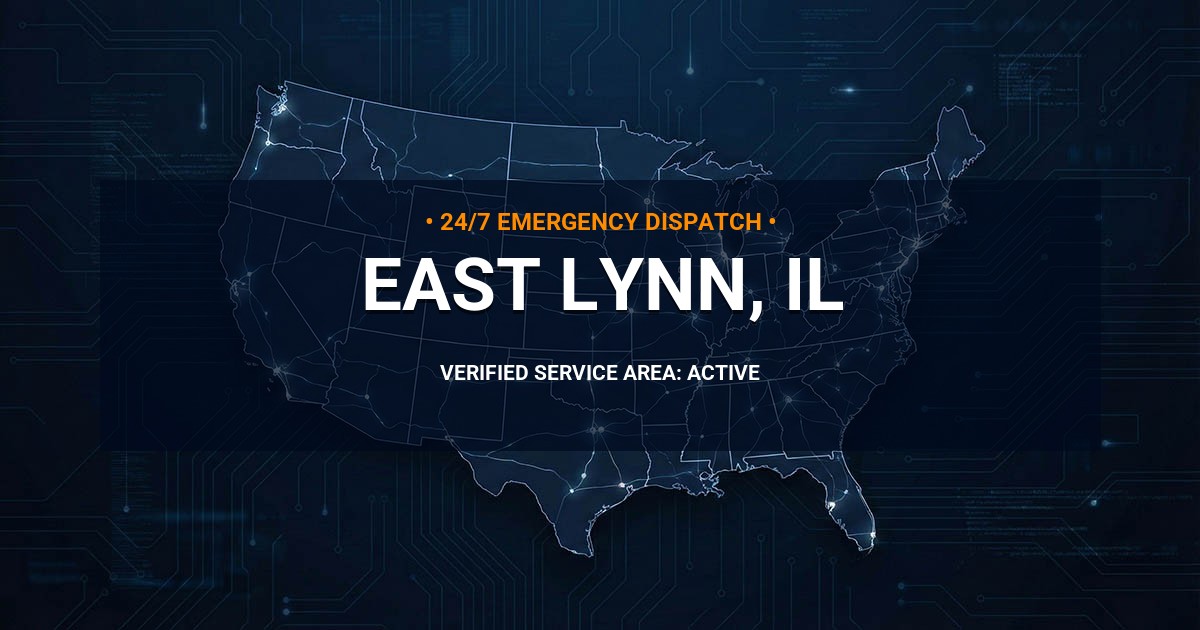 Emergency Plumbing Dispatch Map for Plumbing Services: East Lynn, IL