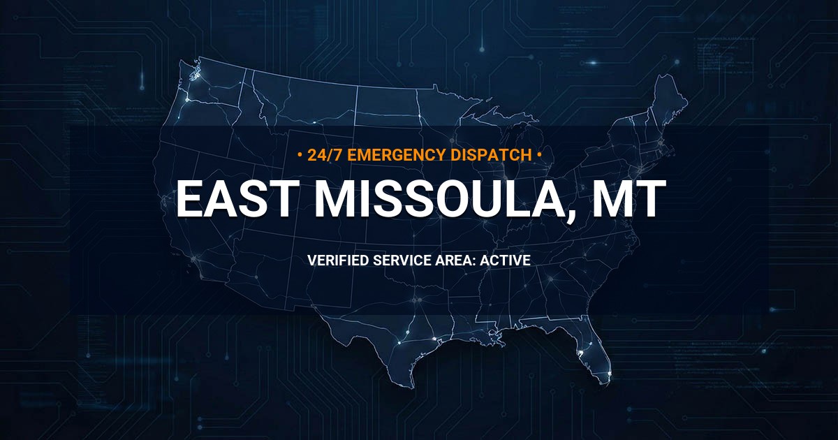 Emergency Plumbing Dispatch Map for Plumbing Services: East Missoula, MT