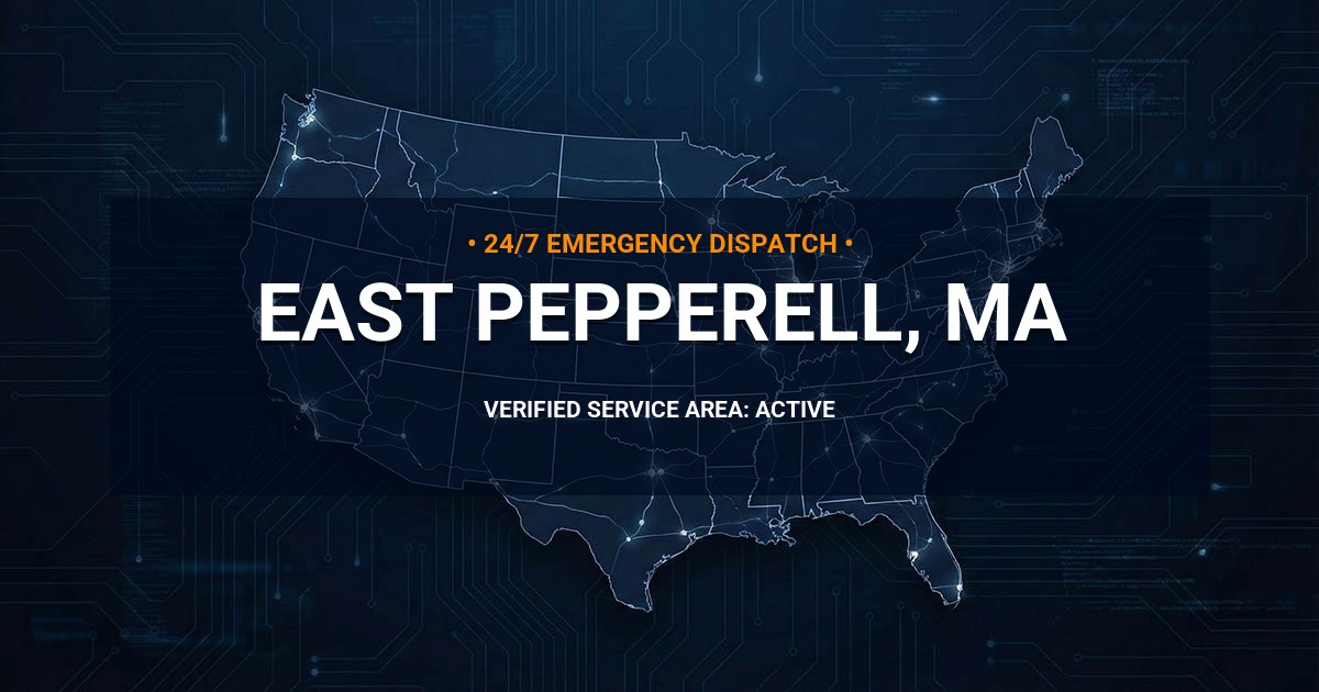 Emergency Plumbing Dispatch Map for Plumbing Services: East Pepperell, MA