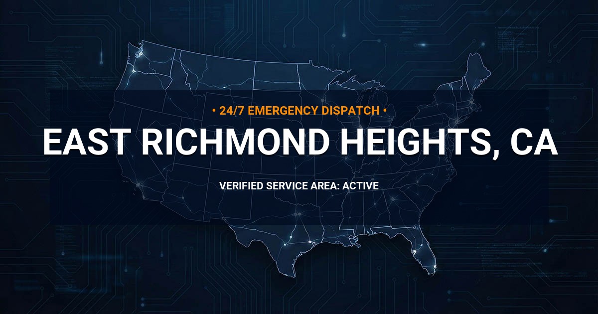 Emergency Plumbing Dispatch Map for Plumbing Services: East Richmond Heights, CA