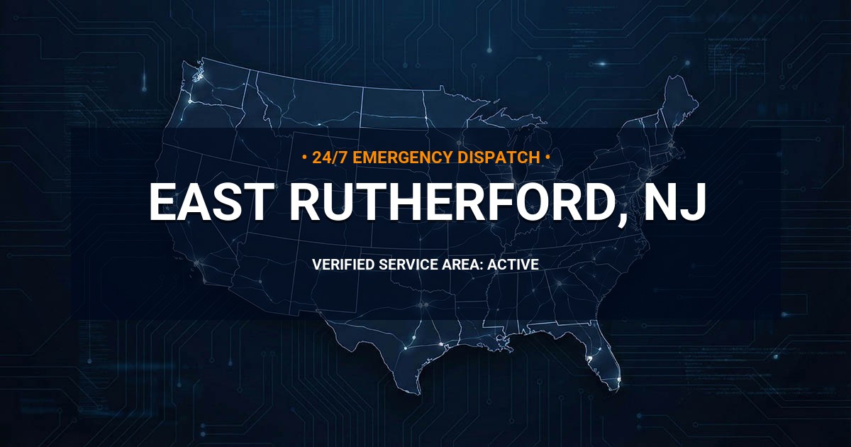 Emergency Plumbing Dispatch Map for Plumbing Services: East Rutherford, NJ