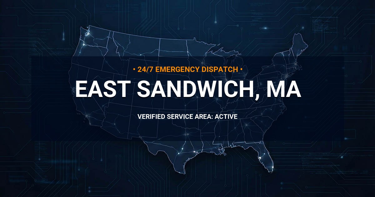 Emergency Plumbing Dispatch Map for Plumbing Services: East Sandwich, MA