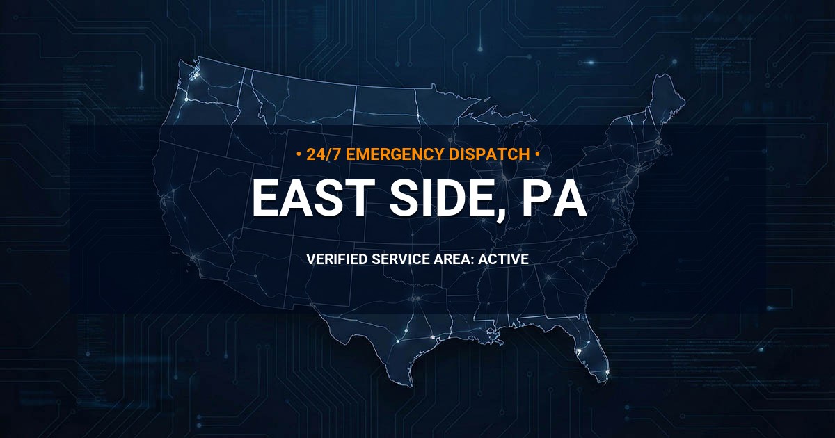 Emergency Plumbing Dispatch Map for Plumbing Services: East Side, PA