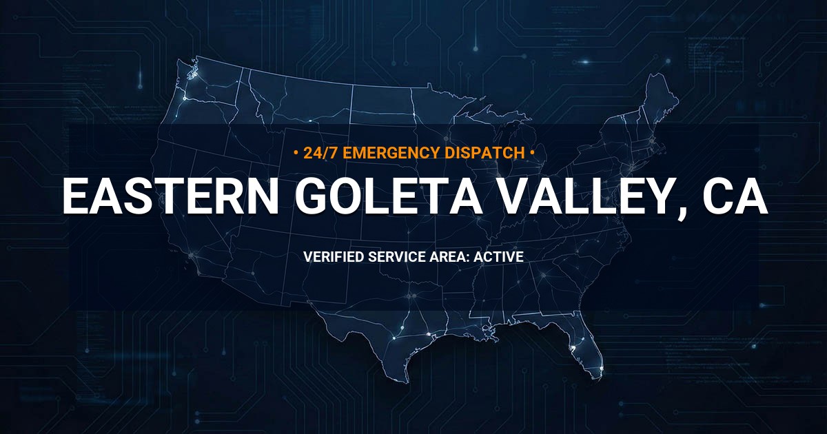 Emergency Plumbing Dispatch Map for Plumbing Services: Eastern Goleta Valley, CA