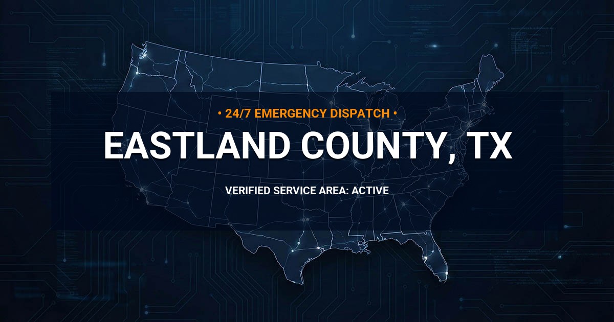 Emergency Plumbing Dispatch Map for Eastland County Plumbing Logistics