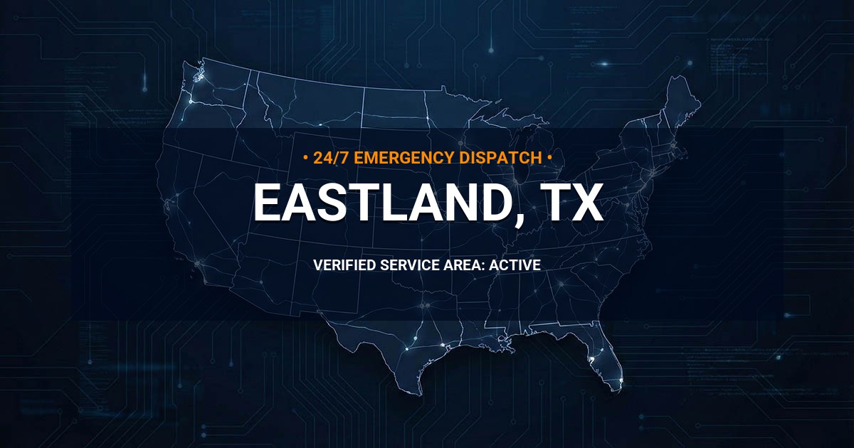 Emergency Plumbing Dispatch Map for Plumbing Services: Eastland, TX