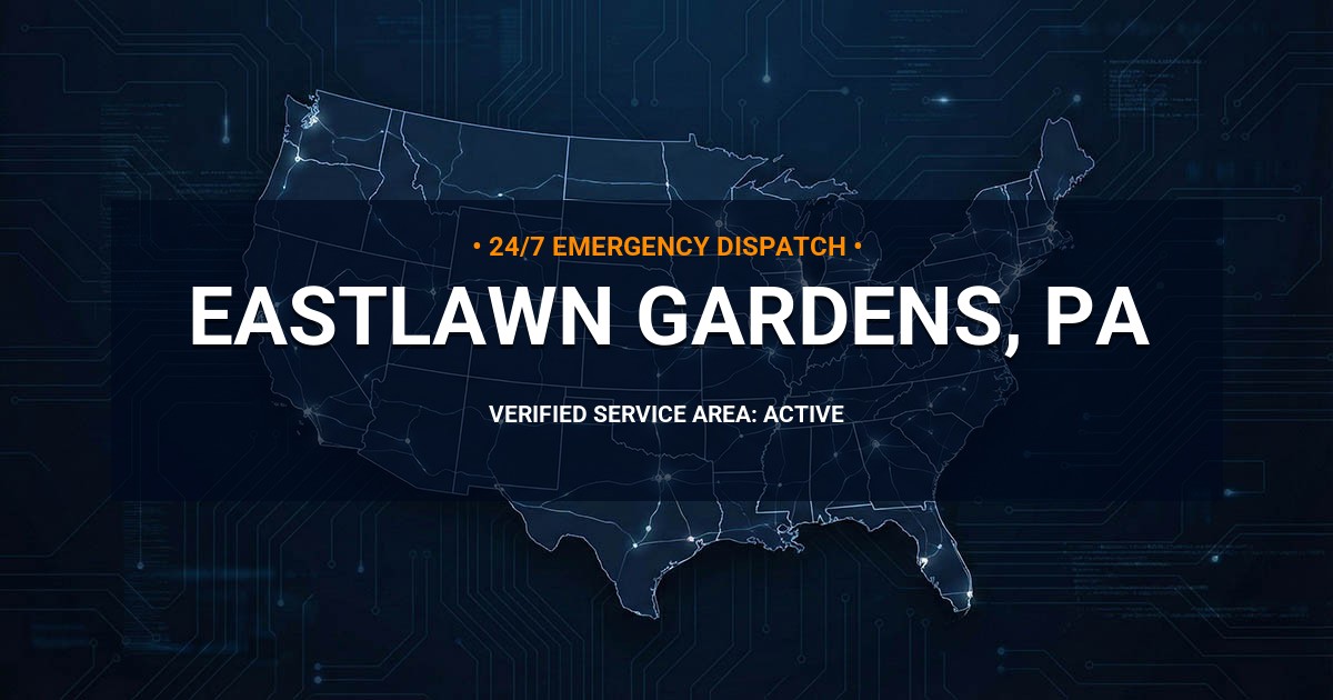Emergency Plumbing Dispatch Map for Plumbing Services: Eastlawn Gardens, PA