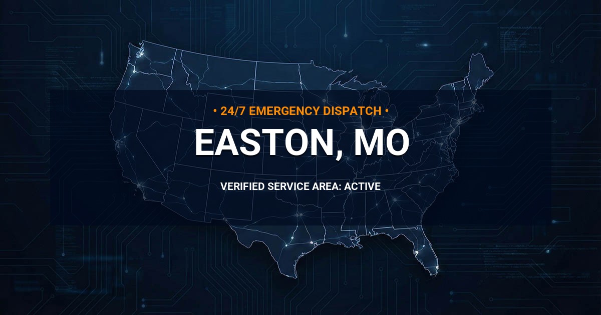 Emergency Plumbing Dispatch Map for Plumbing Services: Easton, MO