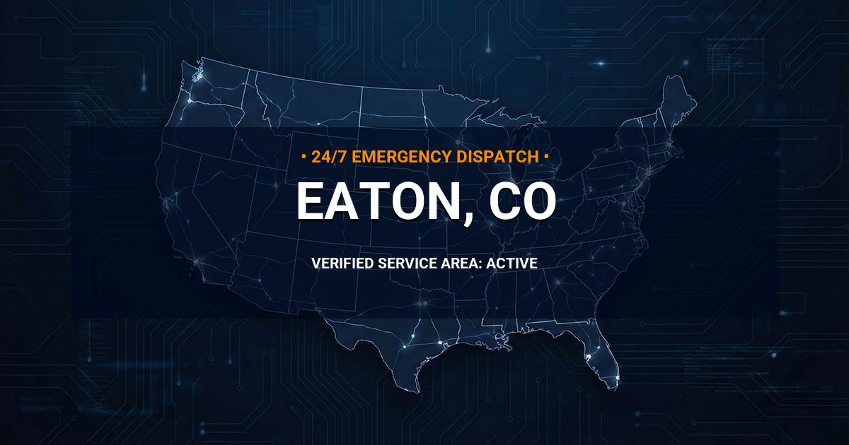 Emergency Plumbing Dispatch Map for Plumbing Services: Eaton, CO