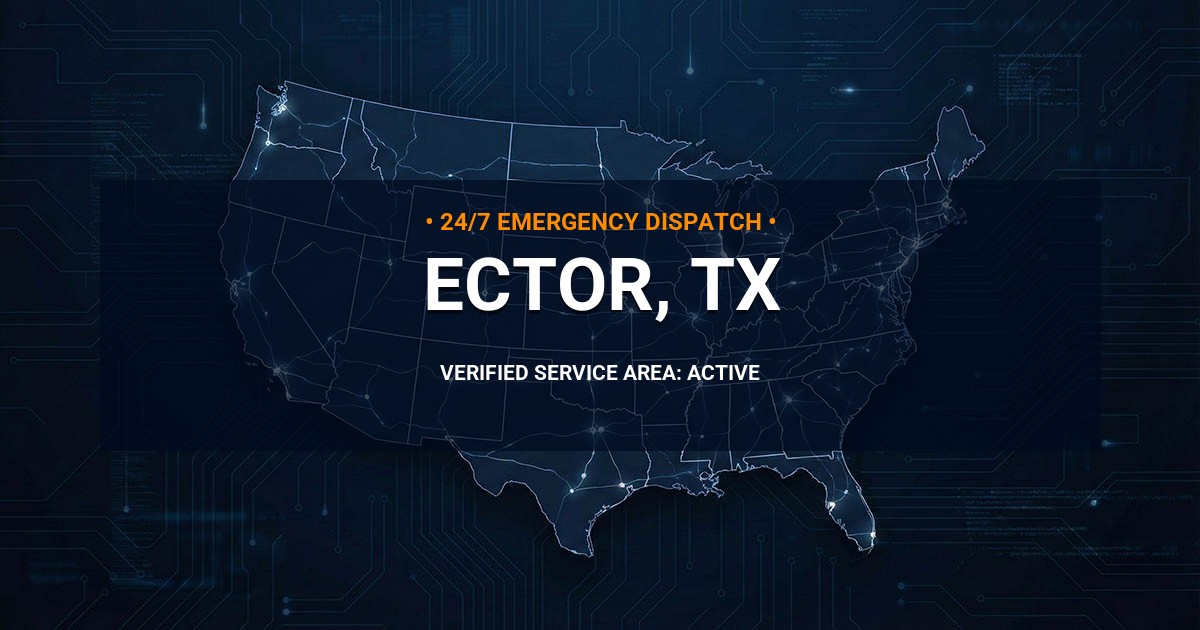 Emergency Plumbing Dispatch Map for Plumbing Services: Ector, TX