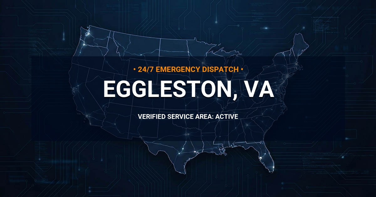 Emergency Plumbing Dispatch Map for Plumbing Services: Eggleston, VA