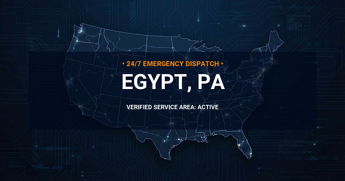 Emergency Plumbing Dispatch Map for Plumbing Services: Egypt, PA
