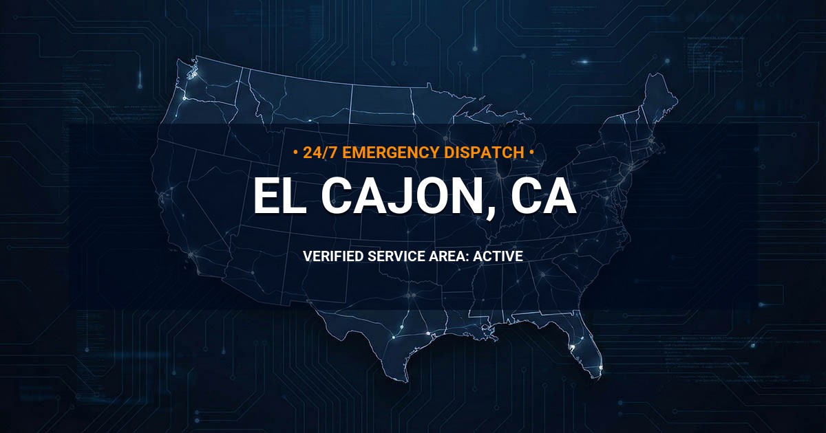 Emergency Plumbing Dispatch Map for Plumbing Services: El Cajon, CA