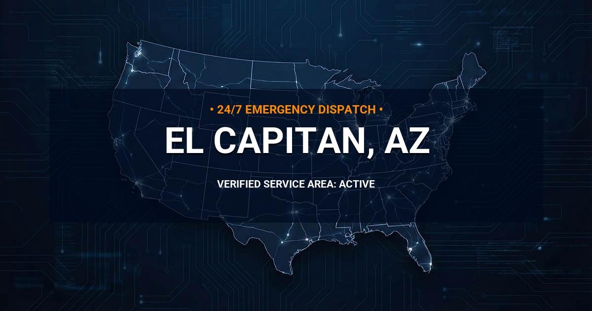Emergency Plumbing Dispatch Map for Plumbing Services: El Capitan, AZ