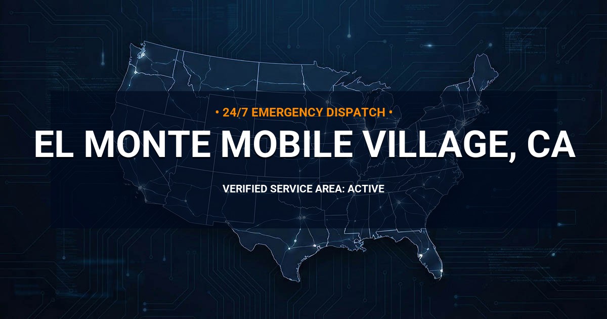 Emergency Plumbing Dispatch Map for Plumbing Services: El Monte Mobile Village, CA