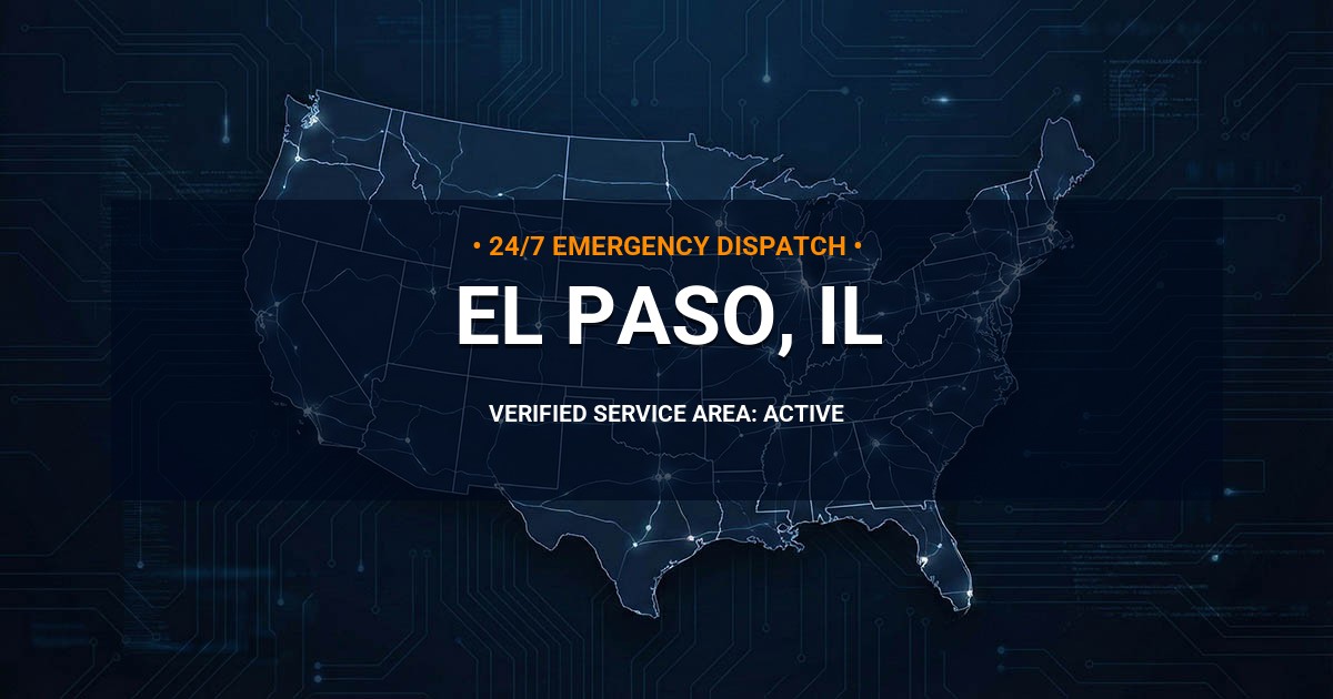 Emergency Plumbing Dispatch Map for Plumbing Services: El Paso, IL