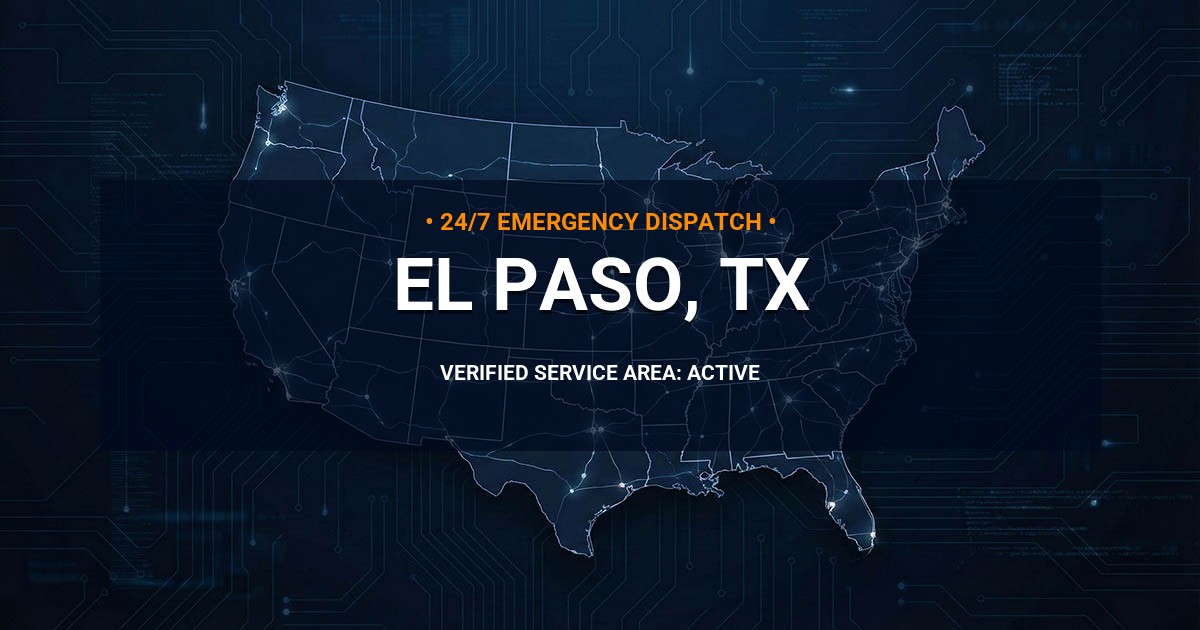 Emergency Plumbing Dispatch Map for Plumbing Services: El Paso, TX