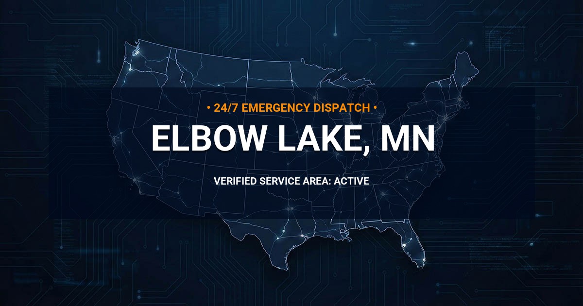 Emergency Plumbing Dispatch Map for Plumbing Services: Elbow Lake, MN