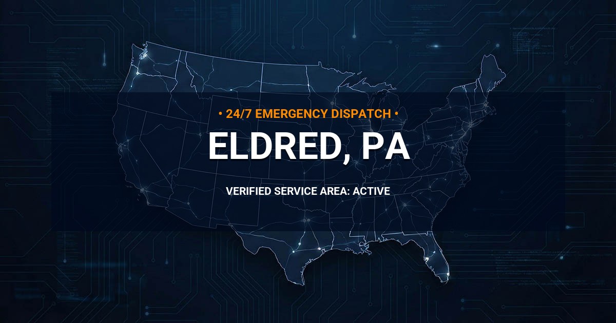 Emergency Plumbing Dispatch Map for Plumbing Services: Eldred, PA