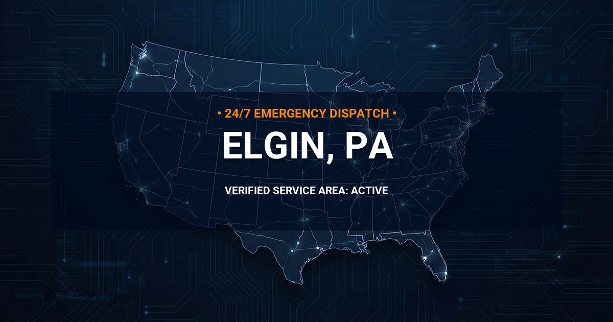 Emergency Plumbing Dispatch Map for Plumbing Services: Elgin, PA