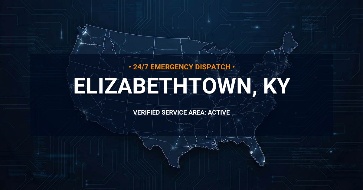 Emergency Plumbing Dispatch Map for Plumbing Services: Elizabethtown, KY