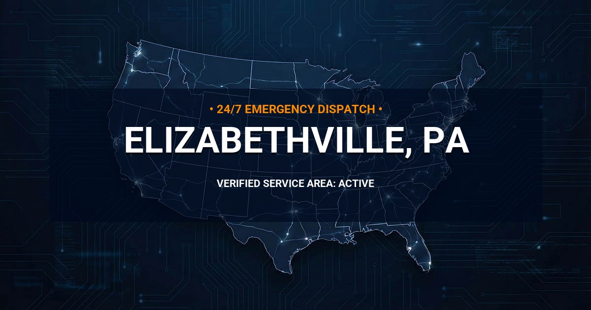 Emergency Plumbing Dispatch Map for Plumbing Services: Elizabethville, PA