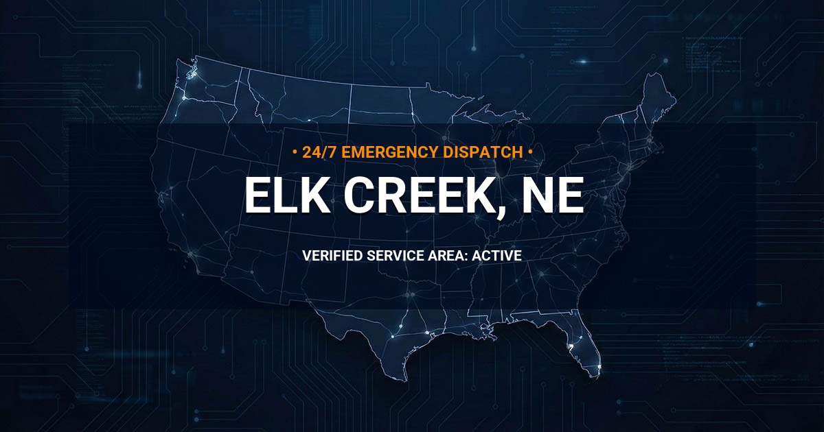 Emergency Plumbing Dispatch Map for Plumbing Services: Elk Creek, NE