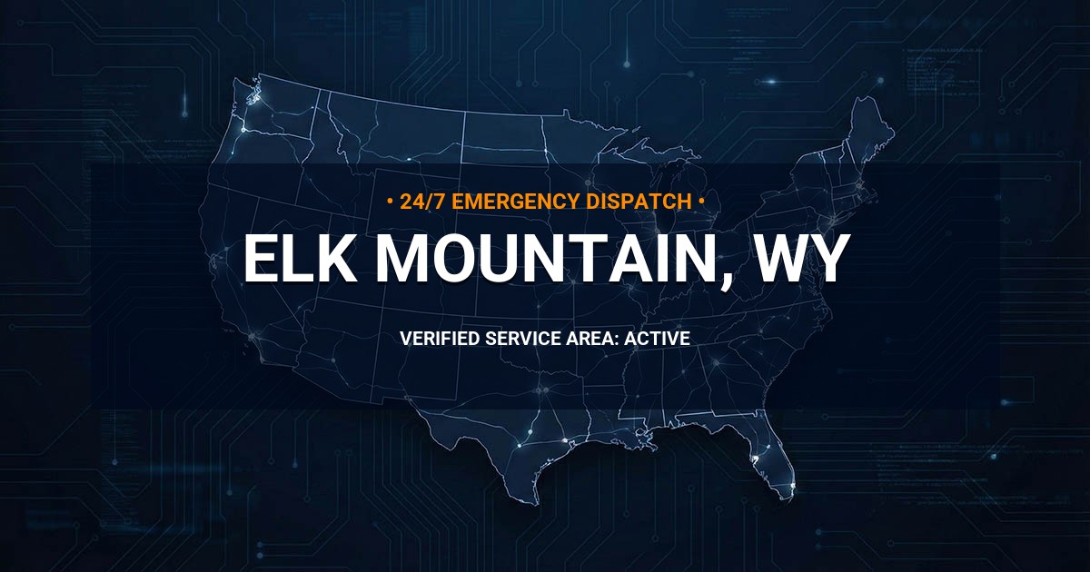 Emergency Plumbing Dispatch Map for Plumbing Services: Elk Mountain, WY