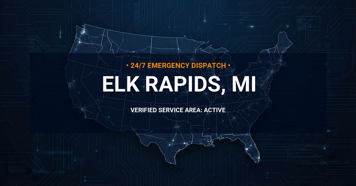 Emergency Plumbing Dispatch Map for Plumbing Services: Elk Rapids, MI