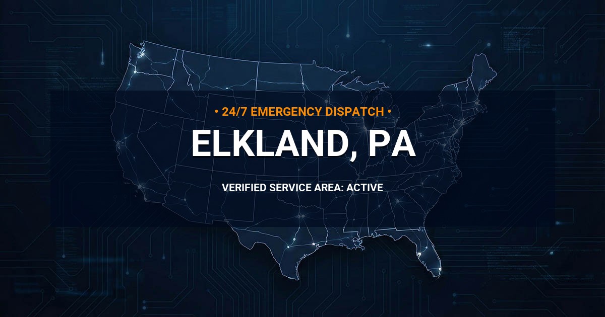 Emergency Plumbing Dispatch Map for Plumbing Services: Elkland, PA