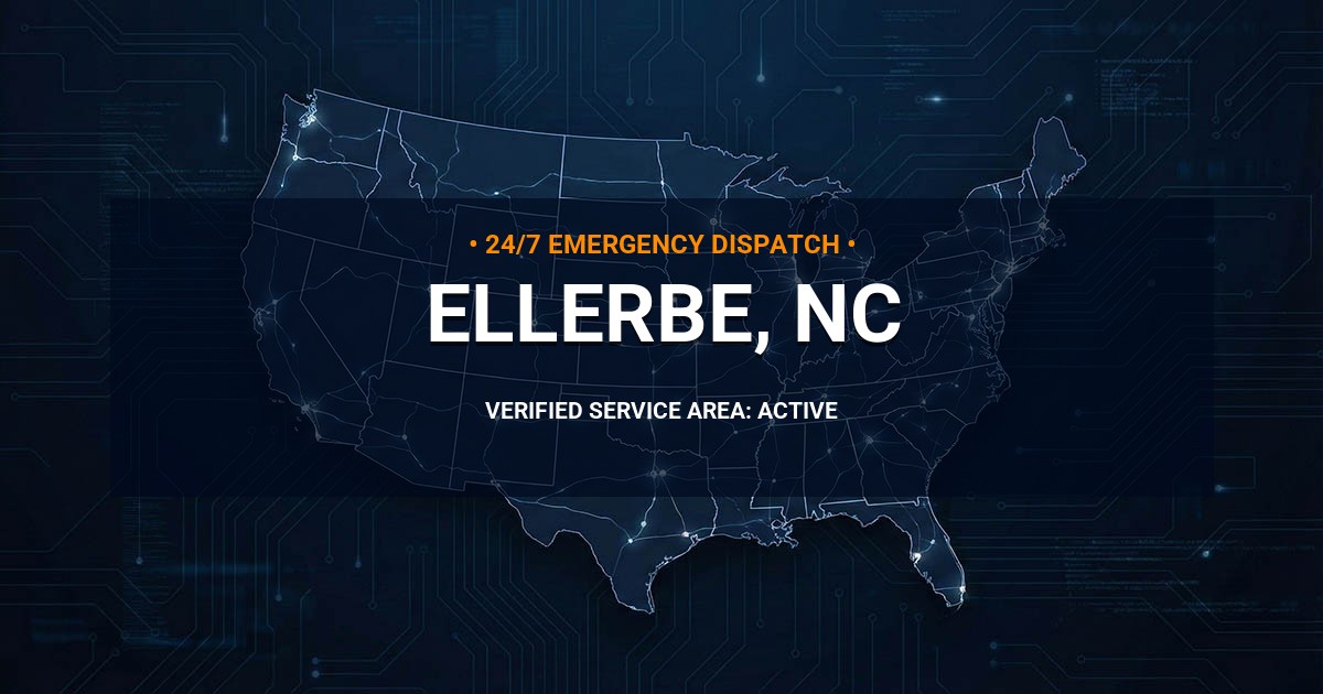 Emergency Plumbing Dispatch Map for Plumbing Services: Ellerbe, NC