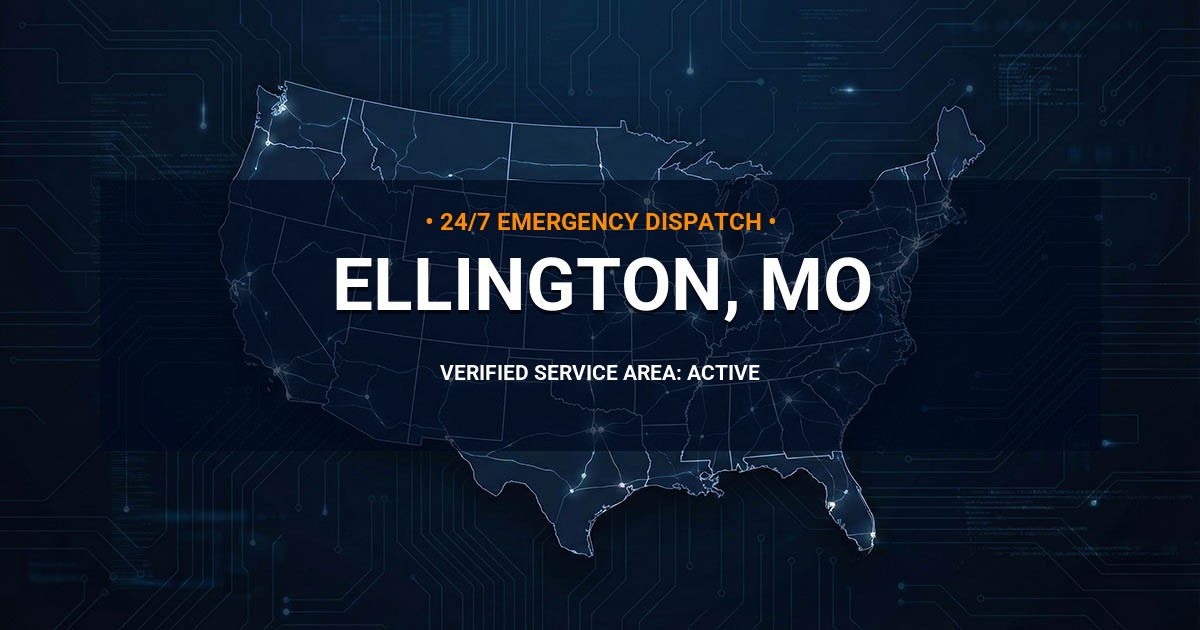 Emergency Plumbing Dispatch Map for Plumbing Services: Ellington, MO