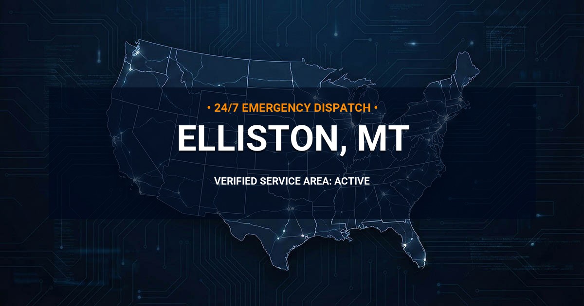 Emergency Plumbing Dispatch Map for Plumbing Services: Elliston, MT